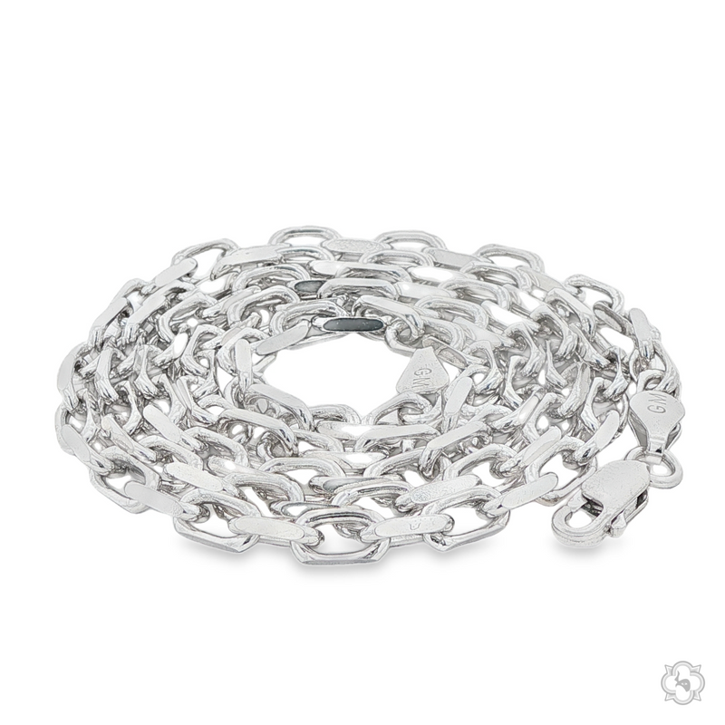 Sterling silver anchor chain necklace 3.8mm with lobster clasp, polished finish.