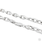 Sterling silver 5.2mm anchor chain with lobster clasp, polished finish, 20-inch length visible.