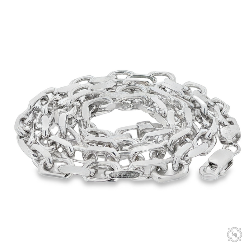 925 silver anchor chain with 5.2mm links and polished finish.