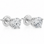 .925 Silver Diamond Earrings 1.50 Ct 71506