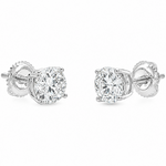 .925 Silver Diamond Earrings 1.50 Ct 71506