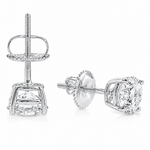 .925 Silver Diamond Earrings 1.50 Ct 71506