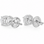 .925 Silver Diamond Earrings 1.50 Ct 71506