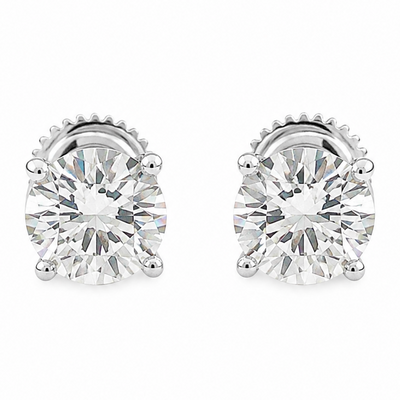 .925 Silver Diamond Earrings 1.50 Ct 71506