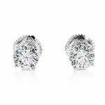 .925 Silver Diamond Earrings 1 Ct 71505