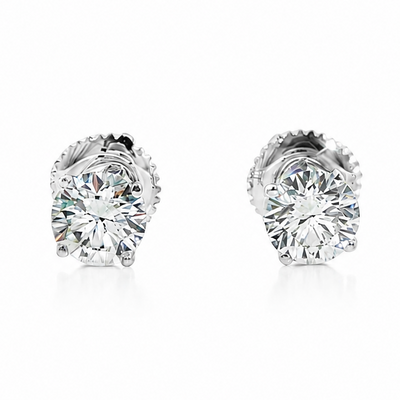 .925 Silver Diamond Earrings 1 Ct 71505