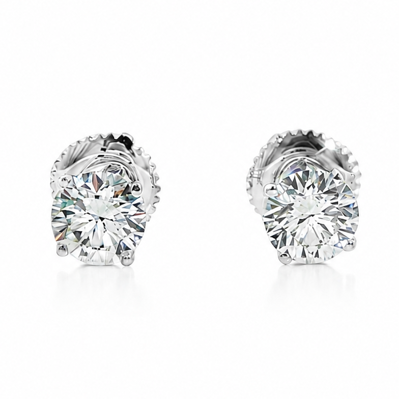 .925 Silver Diamond Earrings 1 Ct 71505