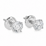.925 Silver Diamond Earrings 1 Ct 71505