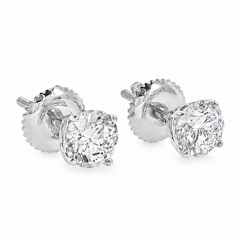 .925 Silver Diamond Earrings 1 Ct 71505