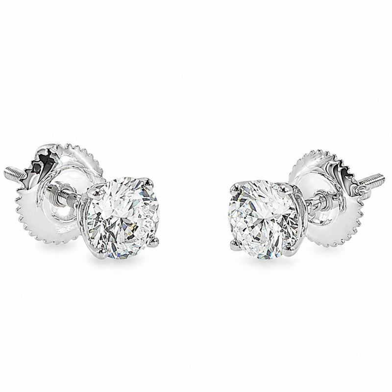 .925 Silver Diamond Earrings 1 Ct 71505