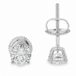 .925 Silver Diamond Earrings 1 Ct 71505