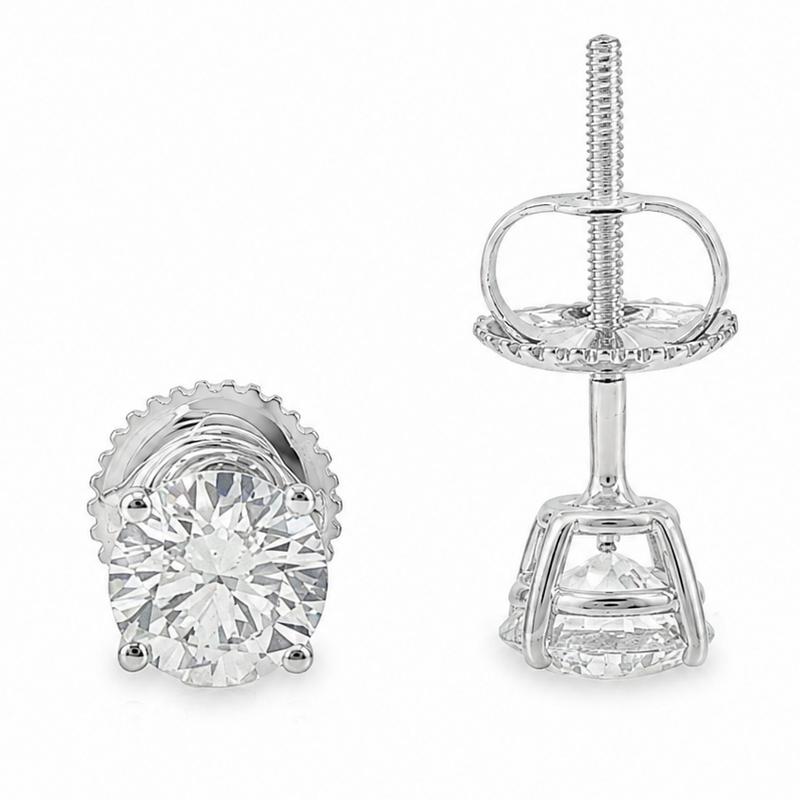 .925 Silver Diamond Earrings 1 Ct 71505
