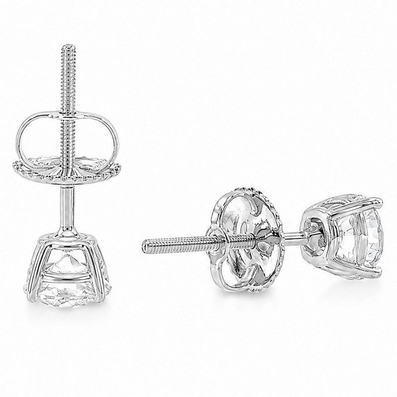 .925 Silver Diamond Earrings 1 Ct 71505