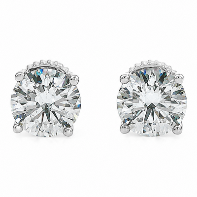 .925 Silver Diamond Earrings 2 Ct 71507