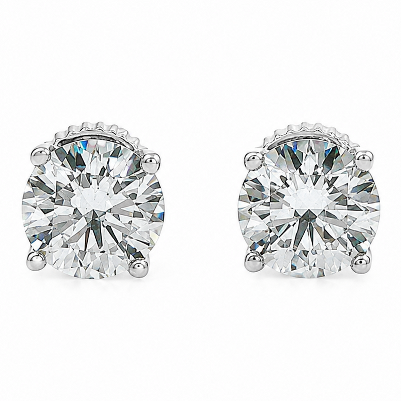 .925 Silver Diamond Earrings 2 Ct 71507