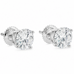 .925 Silver Diamond Earrings 2 Ct 71507