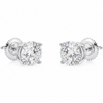 .925 Silver Diamond Earrings 2 Ct 71507