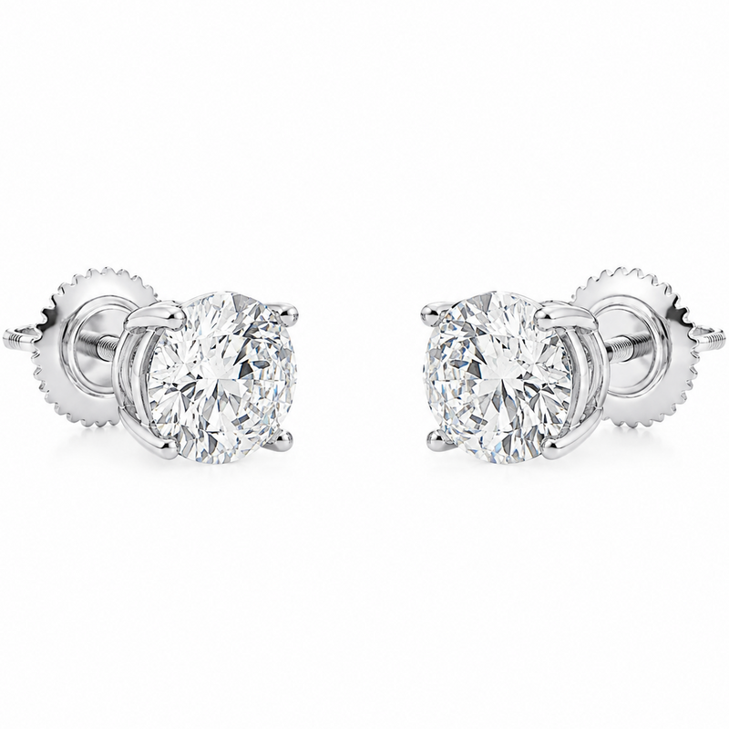 .925 Silver Diamond Earrings 2 Ct 71507