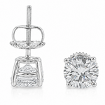 .925 Silver Diamond Earrings 2 Ct 71507