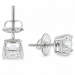 .925 Silver Diamond Earrings 2 Ct 71507