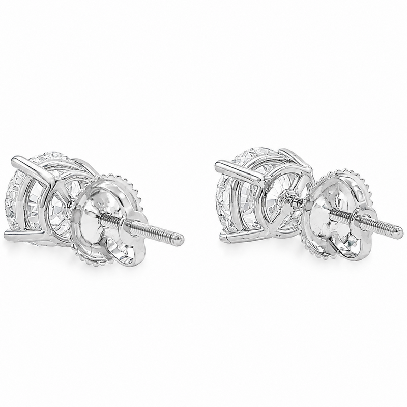 .925 Silver Diamond Earrings 2 Ct 71507