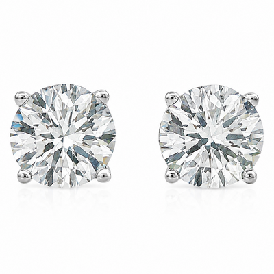 .925 Silver Diamond Earrings 3.0 Ct 71508