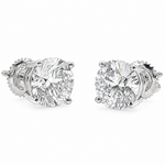 .925 Silver Diamond Earrings 3.0 Ct 71508