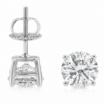 .925 Silver Diamond Earrings 3.0 Ct 71508