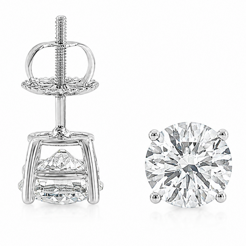 .925 Silver Diamond Earrings 3.0 Ct 71508