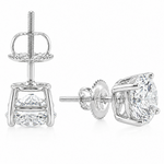.925 Silver Diamond Earrings 3.0 Ct 71508