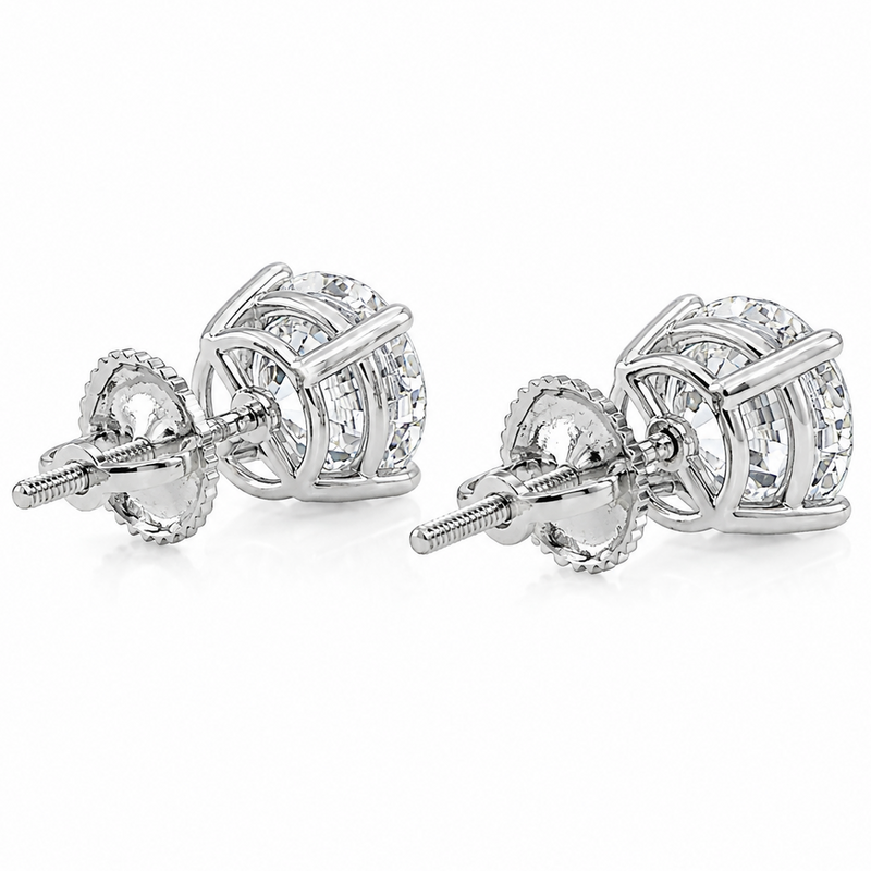 .925 Silver Diamond Earrings 3.0 Ct 71508