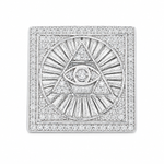 .925 Silver Diamond Pyramid Evil Eye TraxNYC Ring 66461