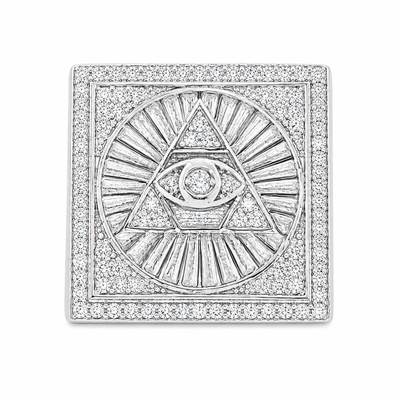 .925 Silver Diamond Pyramid Evil Eye TraxNYC Ring 66461