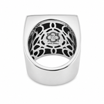 .925 Silver Diamond Pyramid Evil Eye TraxNYC Ring 66461