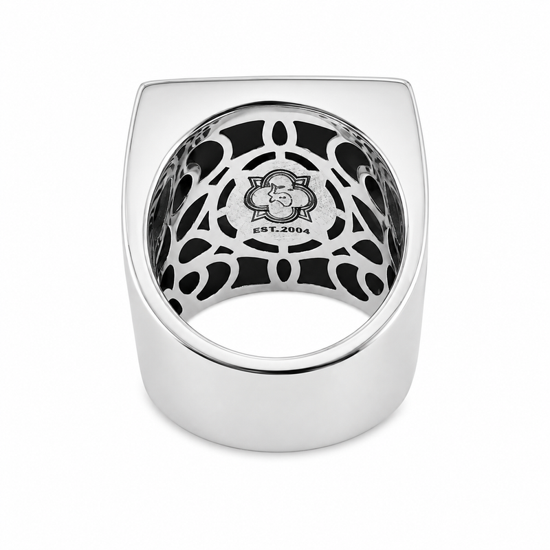 .925 Silver Diamond Pyramid Evil Eye TraxNYC Ring 66461