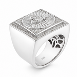 .925 Silver Diamond Pyramid Evil Eye TraxNYC Ring 66461