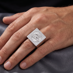 .925 Silver Diamond Pyramid Evil Eye TraxNYC Ring 66461
