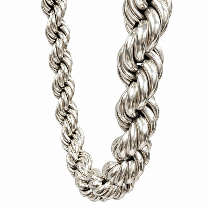 .925 Silver Hollow Rope 25mm Chain 71814