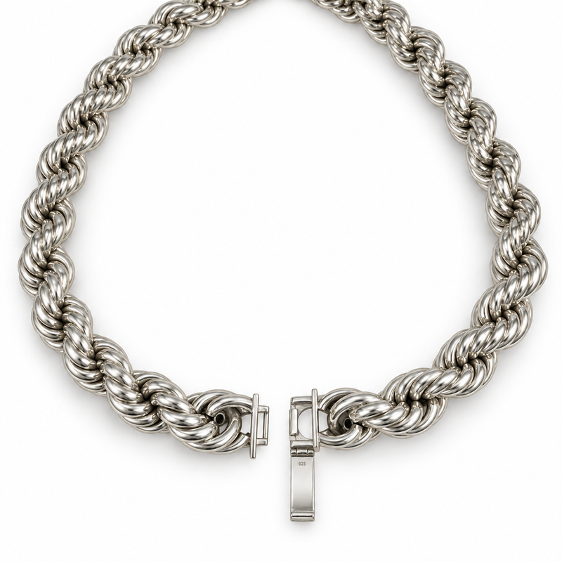 .925 Silver Hollow Rope 25mm Chain 71814