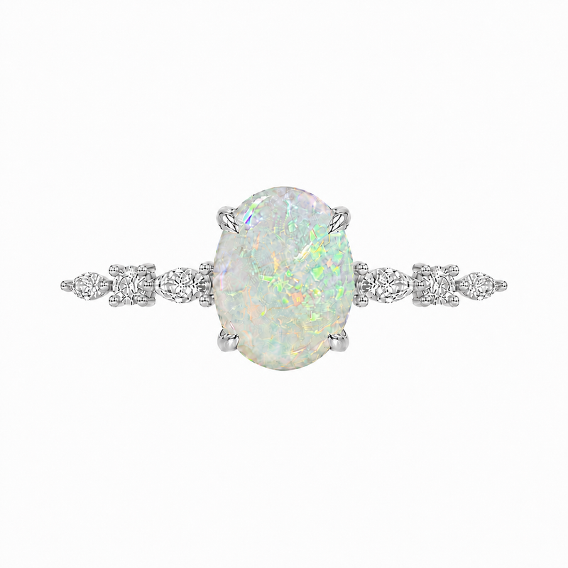 .925 Silver Luminous Opal Ring 71650