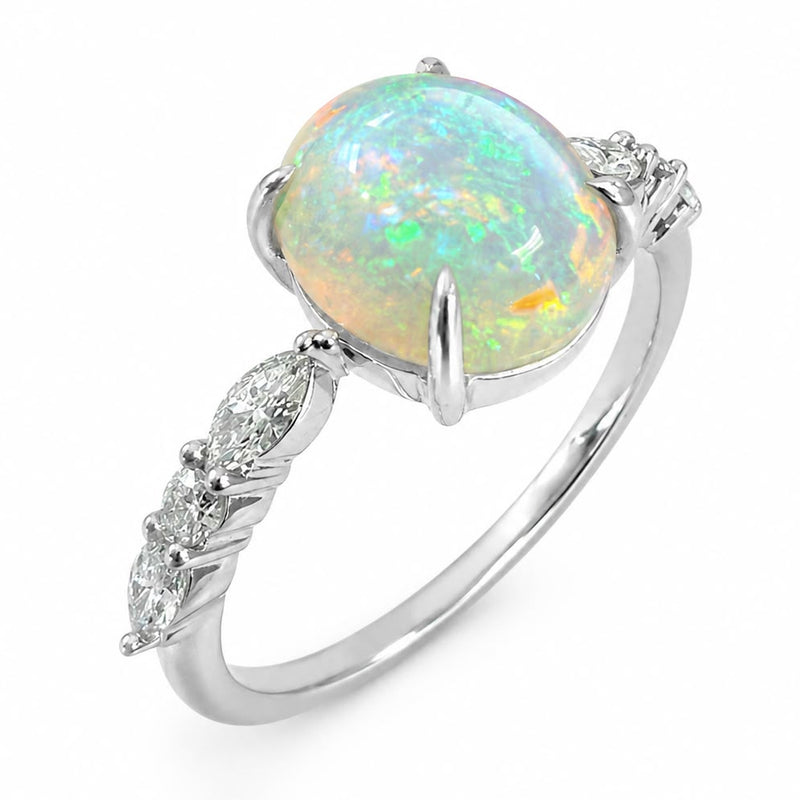 .925 Silver Luminous Opal Ring 71650