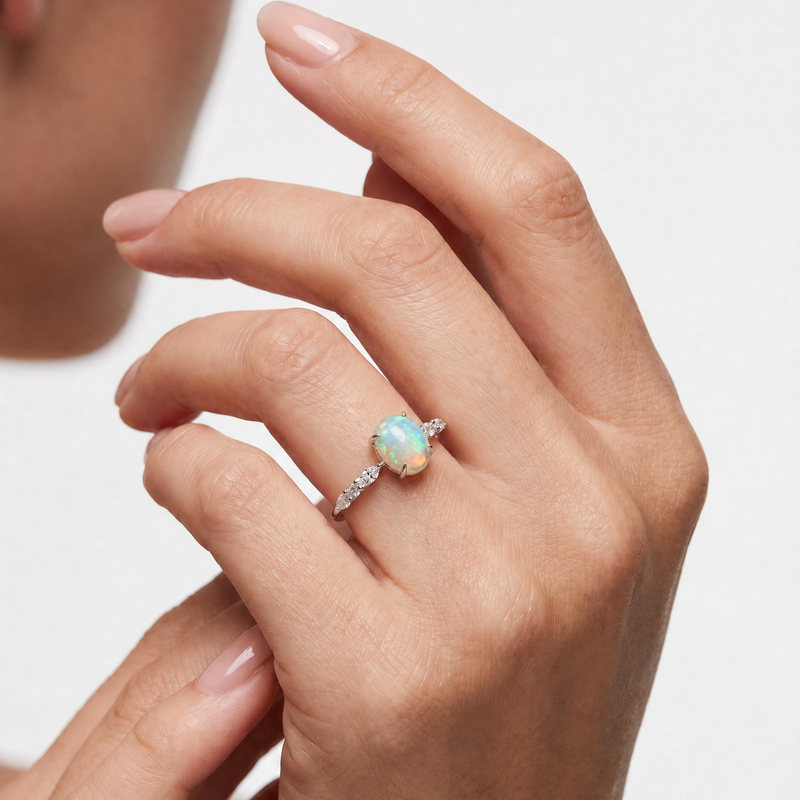 .925 Silver Luminous Opal Ring 71650