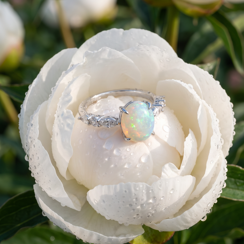 .925 Silver Luminous Opal Ring 71650