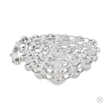 Sterling silver mariner chain necklace with 6mm flat oval links and lobster clasp.