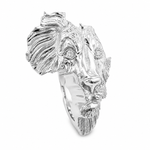 .925 Silver Medium African Lion Face Pendant 66468