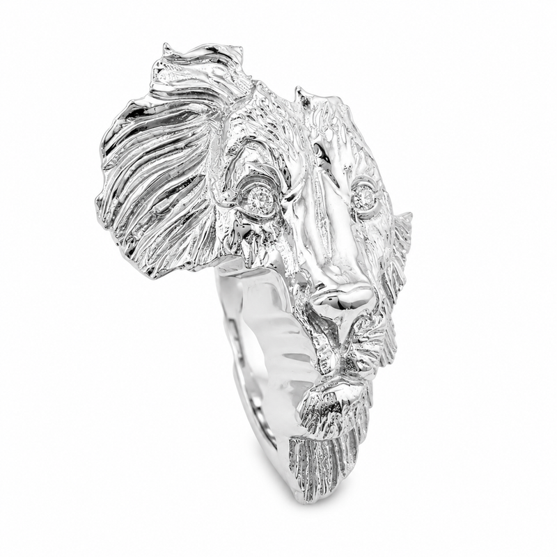 .925 Silver Medium African Lion Face Pendant 66468