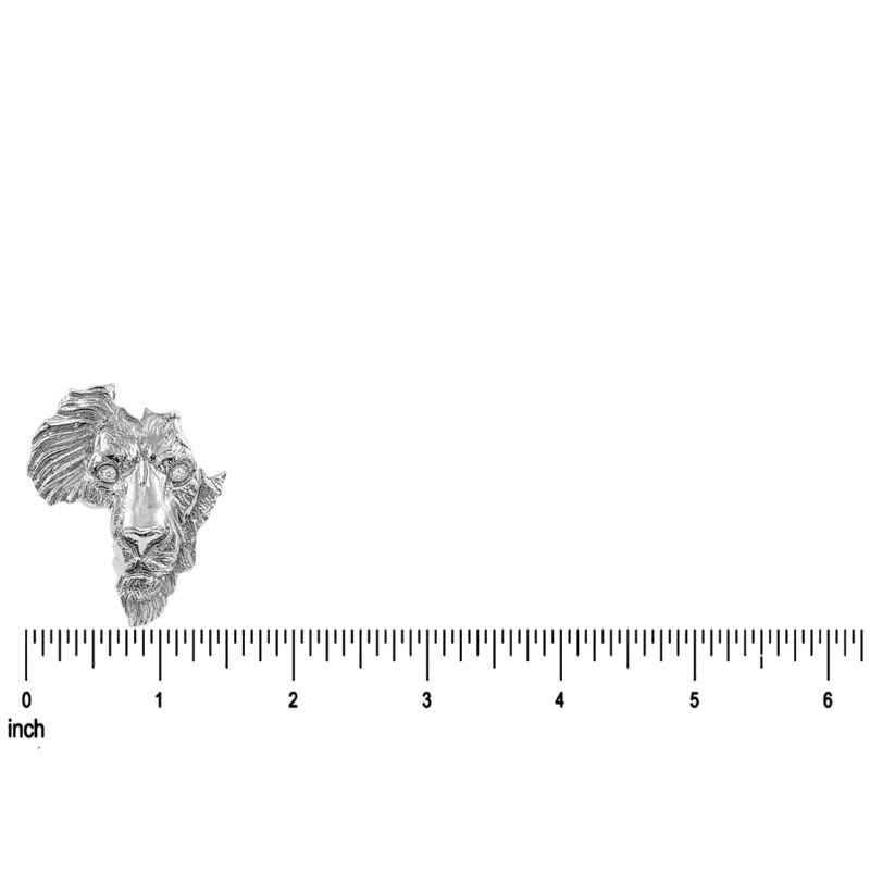 .925 Silver Medium African Lion Face Pendant 66468
