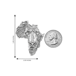 .925 Silver Medium African Lion Face Pendant 66468