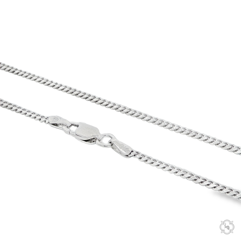 Slim 2.0mm polished .925 silver Miami Cuban chain with lobster clasp closure