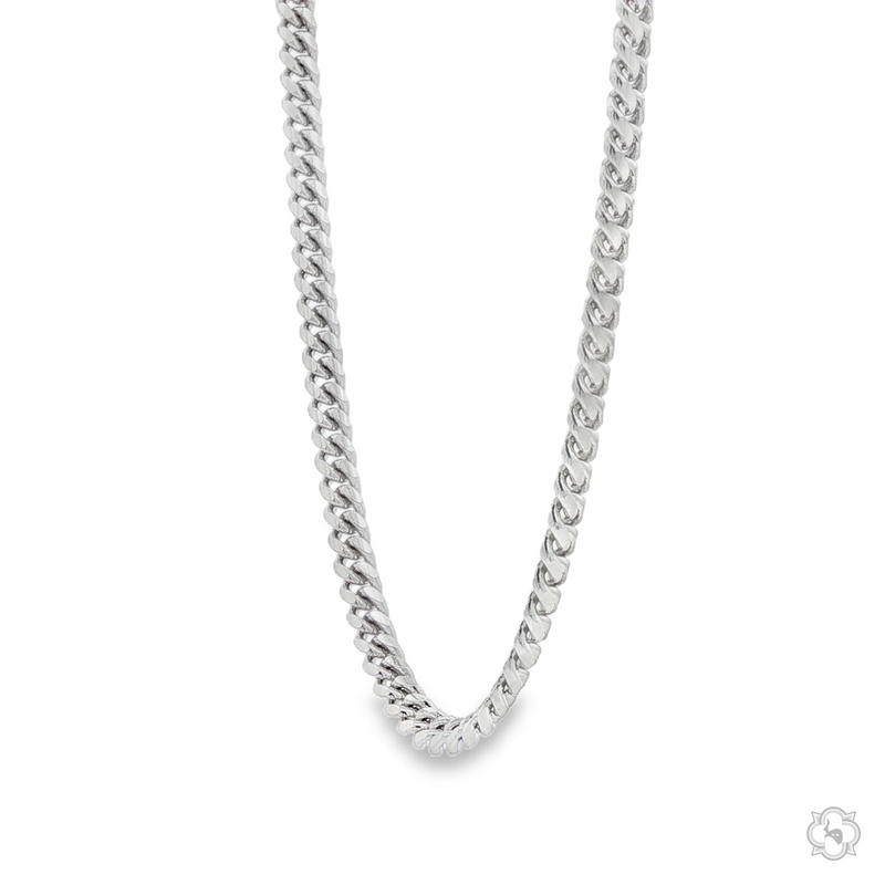 4mm .925 silver Miami Cuban chain necklace with polished interlocking links